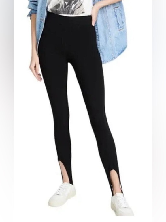 Good American Black Stirrup Leggings - Sleek Fit